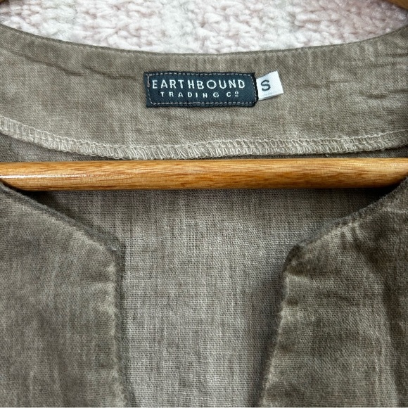 Earthbound Trading Co Stonewash Taupe Tunic Top 100% Cotton Gorpcore Unisex Fall - Picture 3 of 9